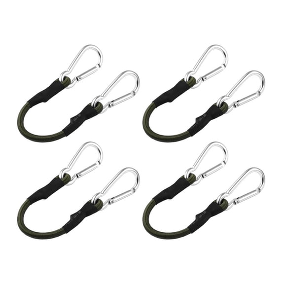 4pcs Heavy Type Elastics Bungees Cord With Regulable Climbing Carabiner Clip for Outdoor Camping Hiking Gear Securing