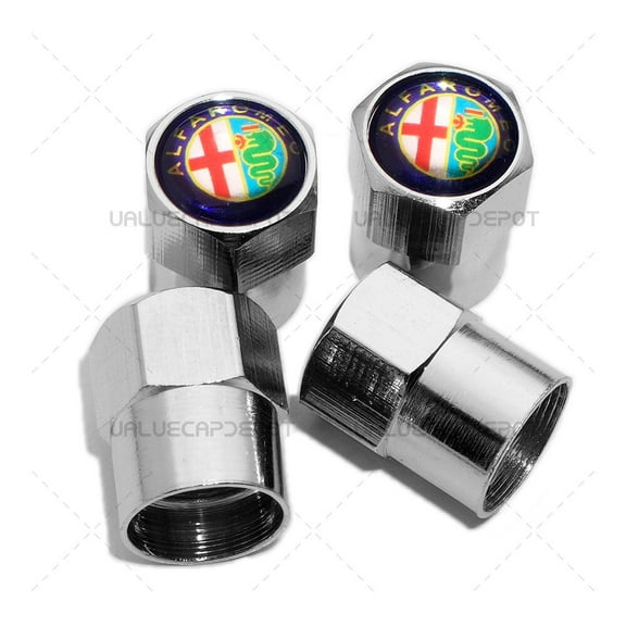 4pcs Hex Fit Alfa Car Wheels Tire Air Valve Caps Stem Dust Cover Decor Silver