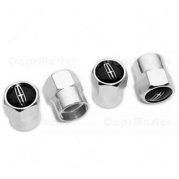 4pcs Hex Fit Lincoln Car Wheels Tire Air Valve Caps Stem Dust Cover Decor Silver