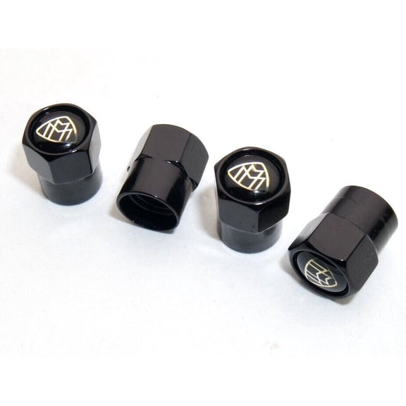 4pcs Hex Fit Maybach Car Wheels Tire Air Valve Caps Stem Dust Cover Decor Black