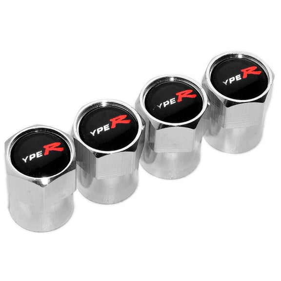 4pcs Hex Fit Type-R Car Wheels Tire Air Valve Caps Stem Dust Cover Decor Silver