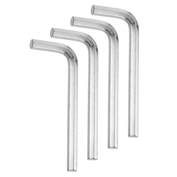 4pcs Hex Key Wrench 1/4" 45# Steel L-Shape Hexagon SAE Wrenches Repairing Tool for Home DIY Bike Motorcycle Repair, Silver