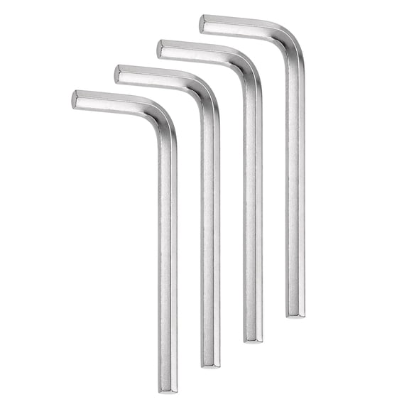 4pcs Hex Key Wrench 5/32" 45# Steel L-Shape Hexagon SAE Wrenches Repairing Tool for Home DIY Bike Motorcycle Repair, Silver