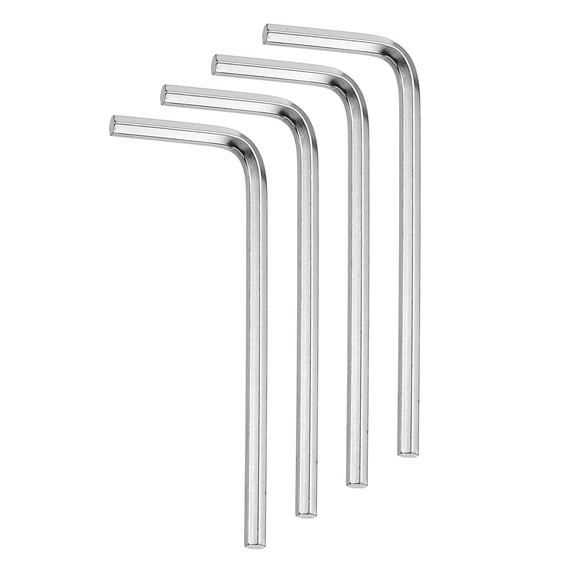 4pcs Hex Key Wrench 7/64" 45# Steel L-Shape Hexagon SAE Wrenches Repairing Tool for Home DIY Bike Motorcycle Repair, Silver