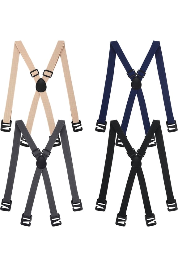 4pcs Hidden Suspenders, 1.5 Inch Work Suspenders for Men Under Shirt Clothing