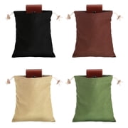 4pcs Hide & Drink, Foraging Pouch Collapsible for Hiking, Treasures & Seashells Bag,Grocery Storage, Waxed Canvas, Handmade