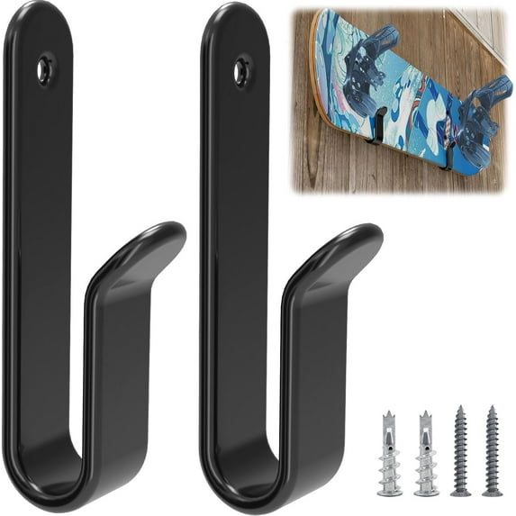 4pcs Horizontal Snowboard Wall Mount Clips - Snowboard Wall Rack Storage and Display for Room, Garage