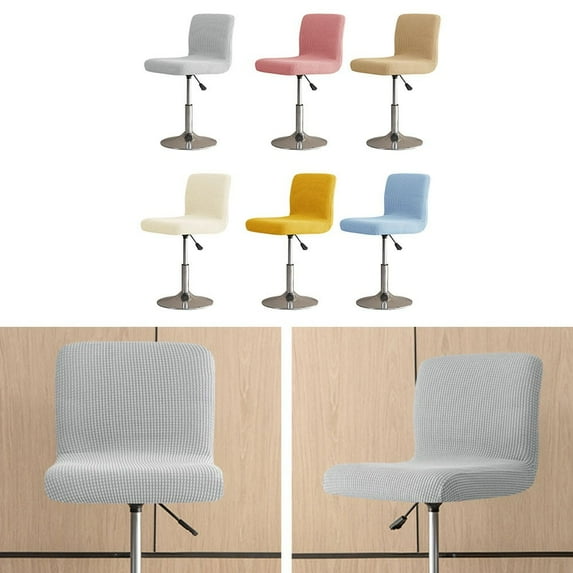 4pcs Hotel Club Rotating Bar Chair Set Bar Stool Grain Velvet High Stool Set Corn Grain Velvet High Stool Set Bar Counter Stool High Back Chair Cover-Thick Soft Modern Style