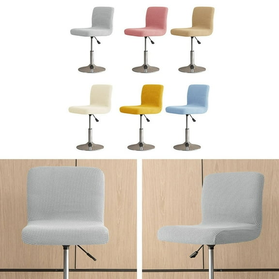 4pcs Hotel Club Rotating Bar Chair Set Bar Stool Grain Velvet High Stool Set Corn Grain Velvet High Stool Set Bar Counter Stool High Back Chair Cover-Thick Soft Modern Style