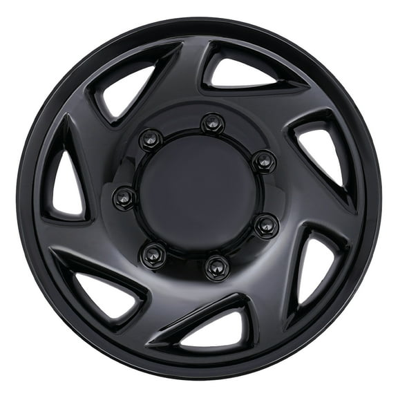 4pcs Hub Caps Van Full Wheel Covers For Ford Econoline E250 E350 E450 99-18 Steel Wheel Covers Replacement 4PCS (Black)