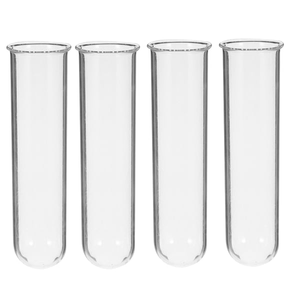 Set of 4 Clear Glass Hydroponic Planter Tubes for Terrariums, Home, Office, Flower , Indoor Gardening Decor