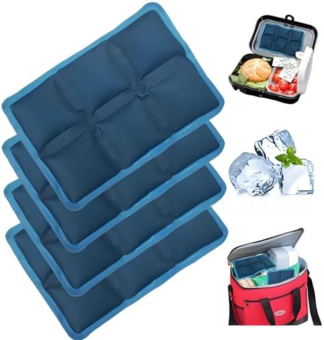 4pcs Ice Packs for Lunch Boxes & Coolers - Reusable,Lightweight Cooler ...