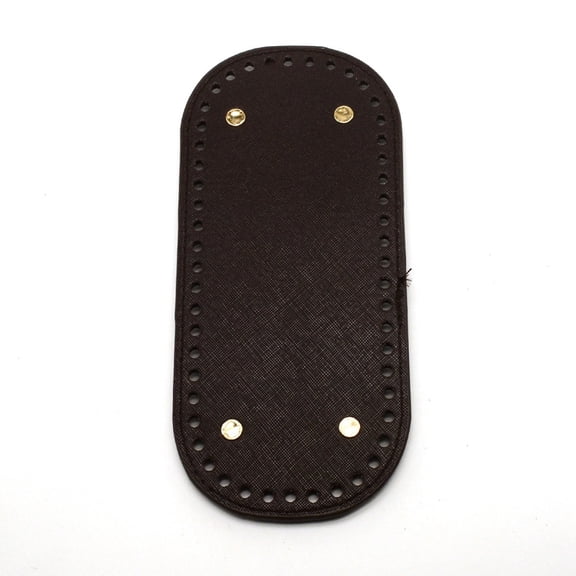 4pcs Imitation Leather Knitting Crochet Bags Bottom with Iron Findings for bag Bottom Accessories Oval Coconut Brown 22x10x0.8cm Hole: 5mm