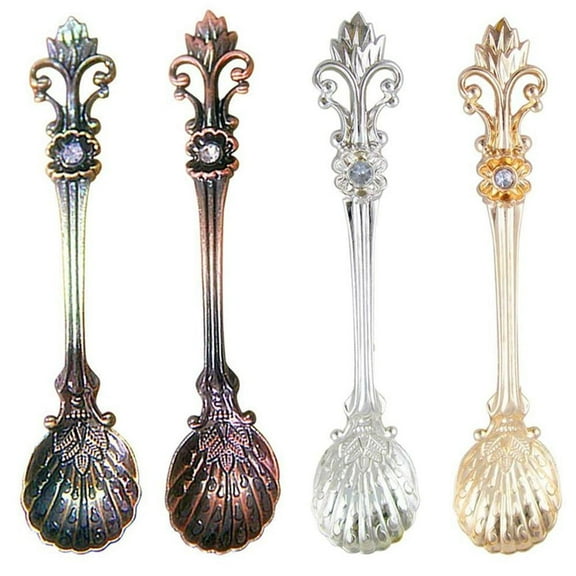 4pcs Iris Retro Coffee Spoon Living Room Cup Decoration Kitchen Utensils Household Daily Necessities