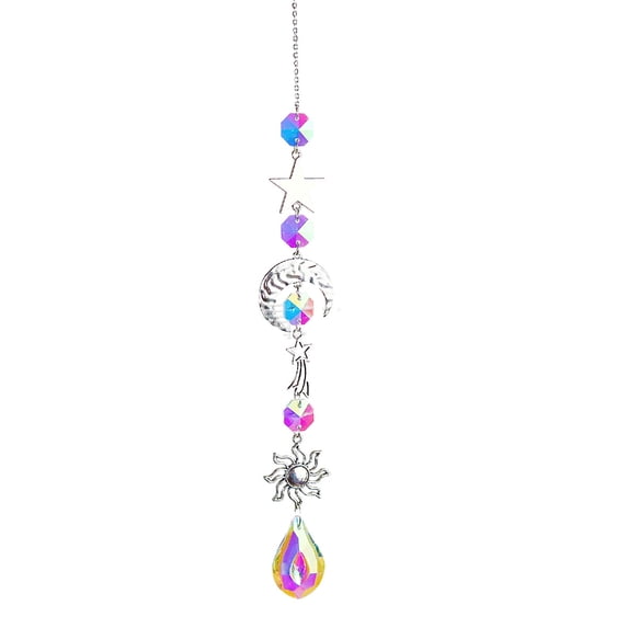 4pcs Iron Big Decorations Hanging Sun Catchers K9 Glass with Alloy Findings for Garden Wedding Lighting Ornament Teardrop 440mm.