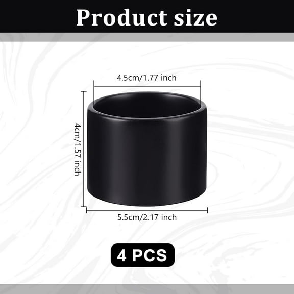 4pcs Iron Lamp Shade Collar Rings Light Socket Shade Ring Column Black 5.5x4cm