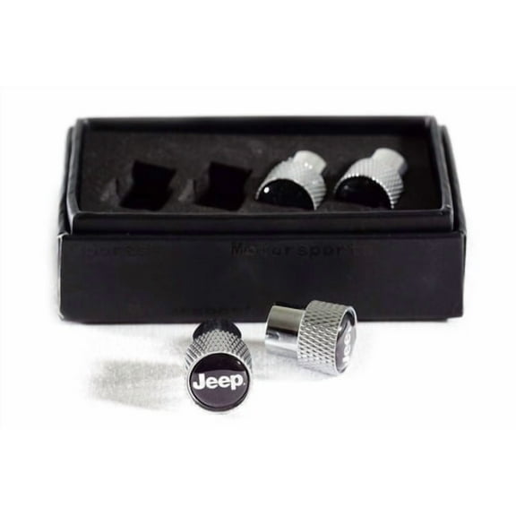 4pcs Jeep Emblem Logo Chrome Knurled Tire Stem Valve Caps Official Licensed