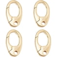 thumbnail image 1 of 4pcs Jewelry Oval Clasps 14K Gold Plated Pendant Clasp Connectors Small Enhancer Bail Slide Jewelrys Clasp Oval Spring Gate, 1 of 9