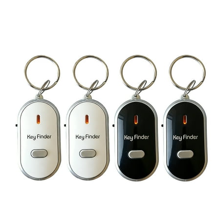 4pcs Key Finder Locator Anti Lost Keys Keychain Tracker Whistle Sound LED Light
