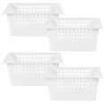 thumbnail image 1 of RENACLIPY 4Pcs White Lightweight Plastic Storage Baskets for Home Office Kitchen Use, 1 of 5