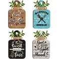 thumbnail image 1 of 4pcs Kitchen Wall Decor Wood Sign Eat Wooden Cutting Board Sign Farmhouse Tiered Tray with Hemp Rope Wall Art Wood Rustic Hanging Wall Decor for Home Kitchen Dining Living Room Bar Cafe, 1 of 7