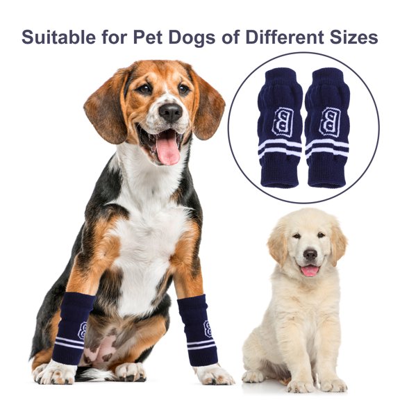 Set of 4 Soft Knitted Dog Leg Warmers and Elbow Protectors, Comfortable Joint Sleeves, Washable Socks for Pets