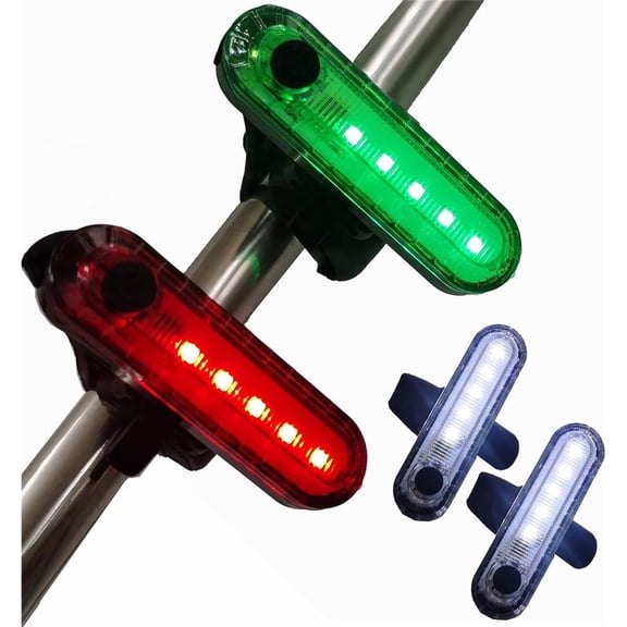 4pcs LED Boat Light,LED Navigation Lights Kit for Boat Kayak, Stern Lights Battery operated, Rechargeable LED Lights, Bike Tail Light, 4 Light Options (White/Green/Red)