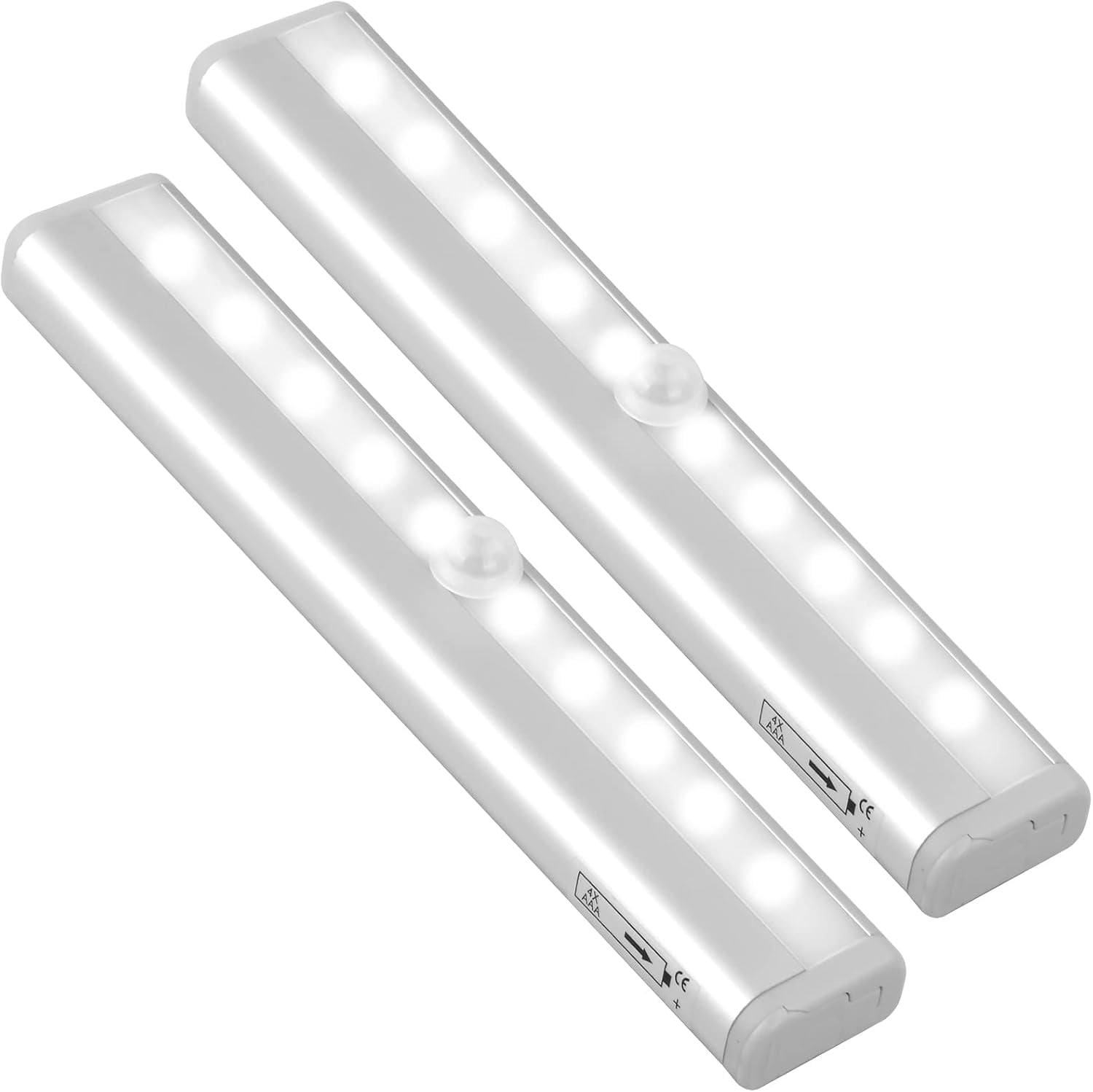 4pcs LED Closet Lights with Motion Sensor and Magnetic Strip, 10 LED Night Light Battery Operated Closet Light, Cabinet Lighting, Wireless Lighting for Kitchen