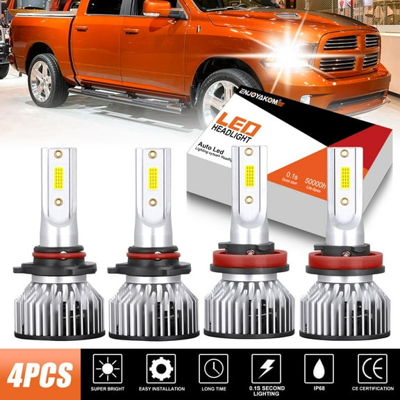 4pcs LED Headlight Bulbs For GMC Yukon 2016-2017 9005 H11 High/Low Beam 6000K White