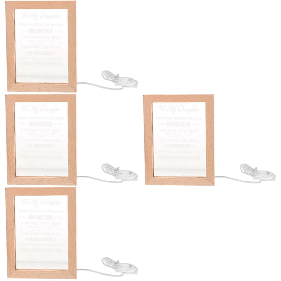 unbranded 4pcs LED Night Light Photo Frame Luminous Photo Frame Freestanding Picture Photo Frame Decor