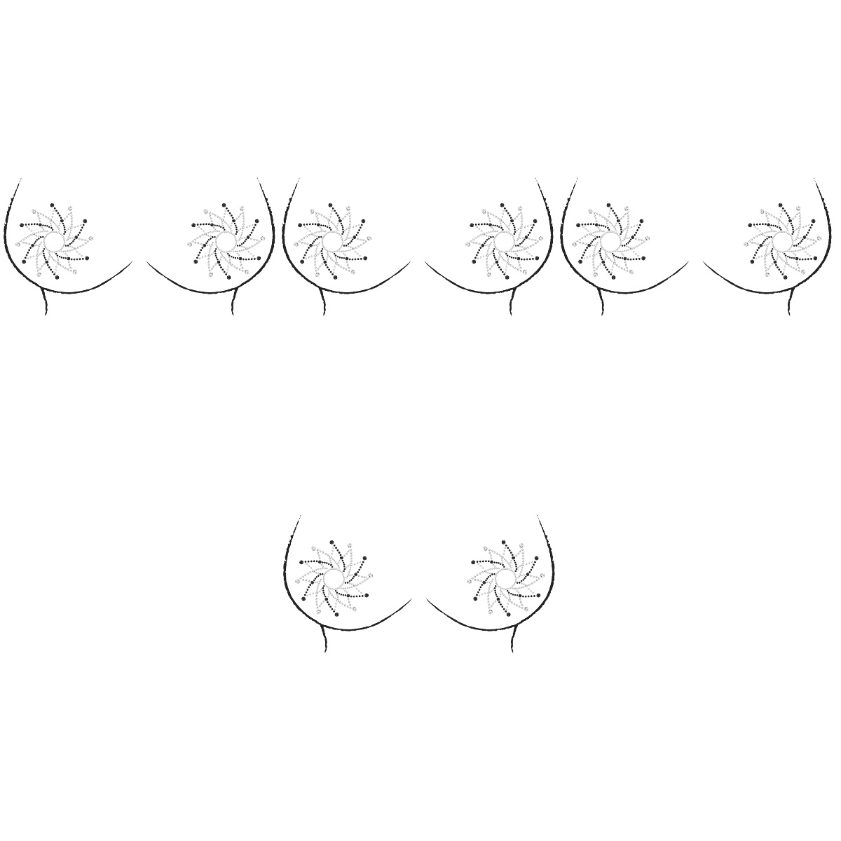 4pcs LUOEM Body Stickers Breast Face Jewels Acrylic Tears Stones Bindi Chest Stickers Breast