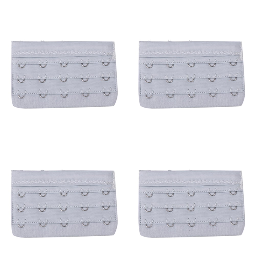 JELIEE 4 PCS Women's Bra Extenders 3 Hooks Stretchy Bra Extension Strap 3 Rows E
