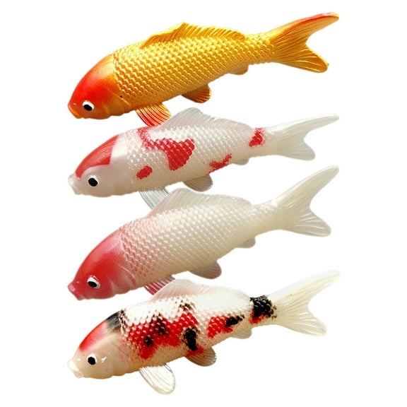 4pcs Landscape Decoration Fish Ornament Decorative Carp Decor Fish Tank Carp Photography Prop