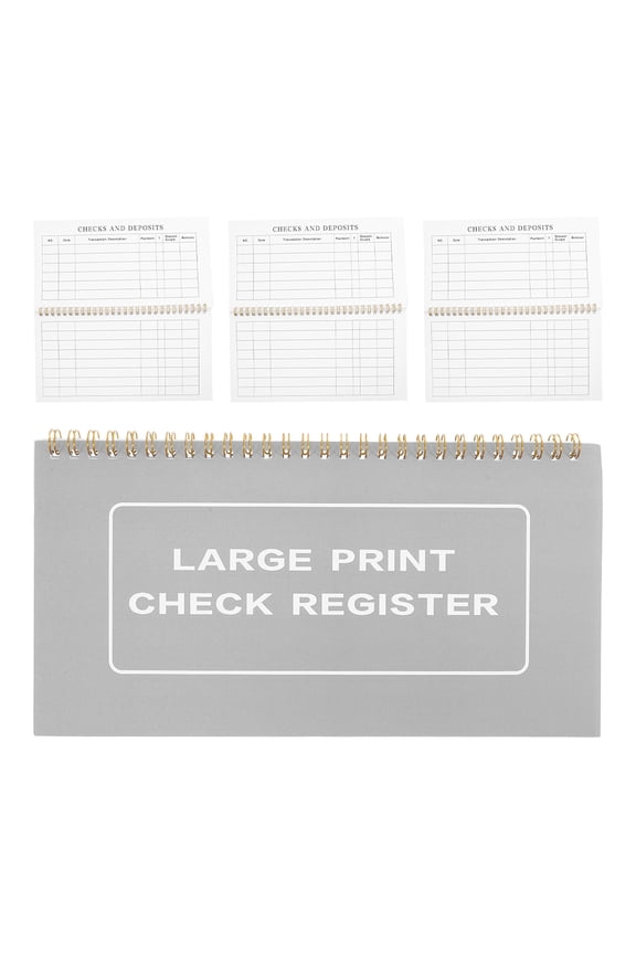 4pcs Large Checkbook Registers with Date Section, High Contrast, Easy to Read, Portable for Office, Home, Travel and Budget Tracking