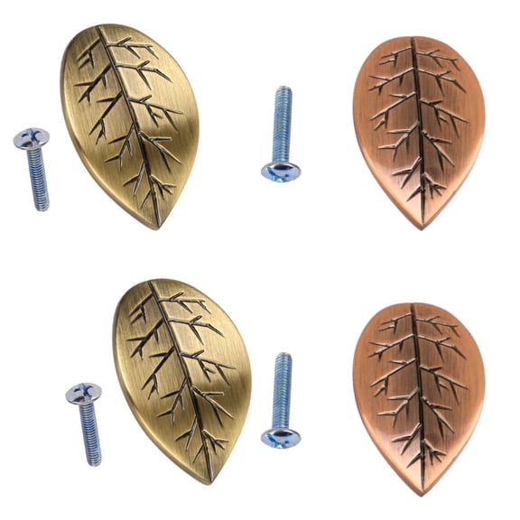 4pcs Leaf Shaped Cabinet Door Drawer Bin Handle Pull Knob DIY Decor