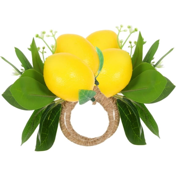 4pcs Lemon Napkin Rings Lemon Vine Napkin Rings Holiday Napkin Holder for Napkins Rings