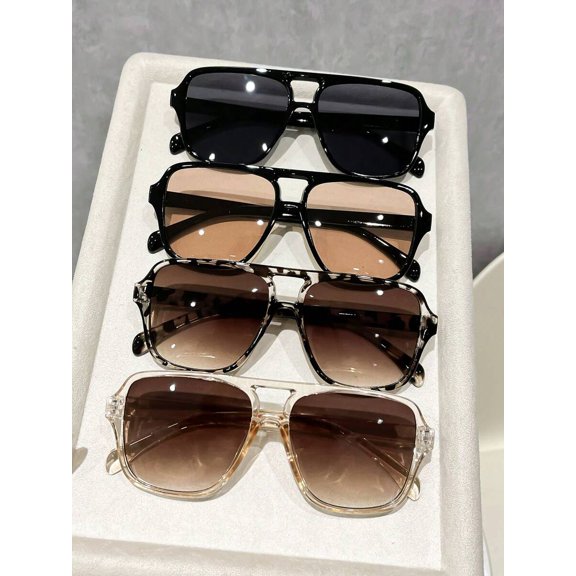 4pcs Leopard Print Retro Eyeglasses for Driving, Fishing, Boating, Photography, Festivals, Beach & Outdoor Use