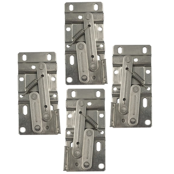 CIMAXIC 4Pcs Kitchen Cabinet Door Plated Silver Spring Hinges 45 Degree Drop Down Easy Installation