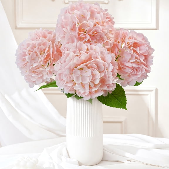 4pcs Light Pink Hydrangea Artificial Flowers,20in Real Touch Hydrangeas Flowers,Large Long Stem Fake Flowers for Home Decor Party Floral Arrangements Wedding Bouquets Centerpieces Jahe Artisan