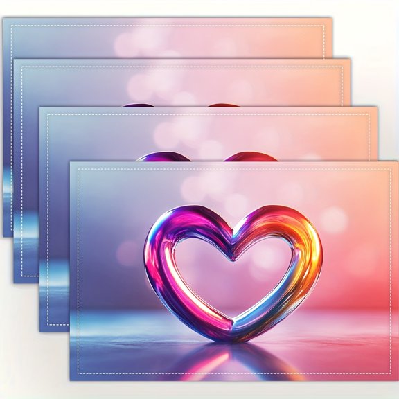 4pcs Linen Tablecloths Infinity Badge Placemat Fashion Printed Pattern Table Mat Suitable for Dining Table Kitchen Party Indoor Festival Dinner Home Decoration(Placemat) CP Size: 12* 18inch