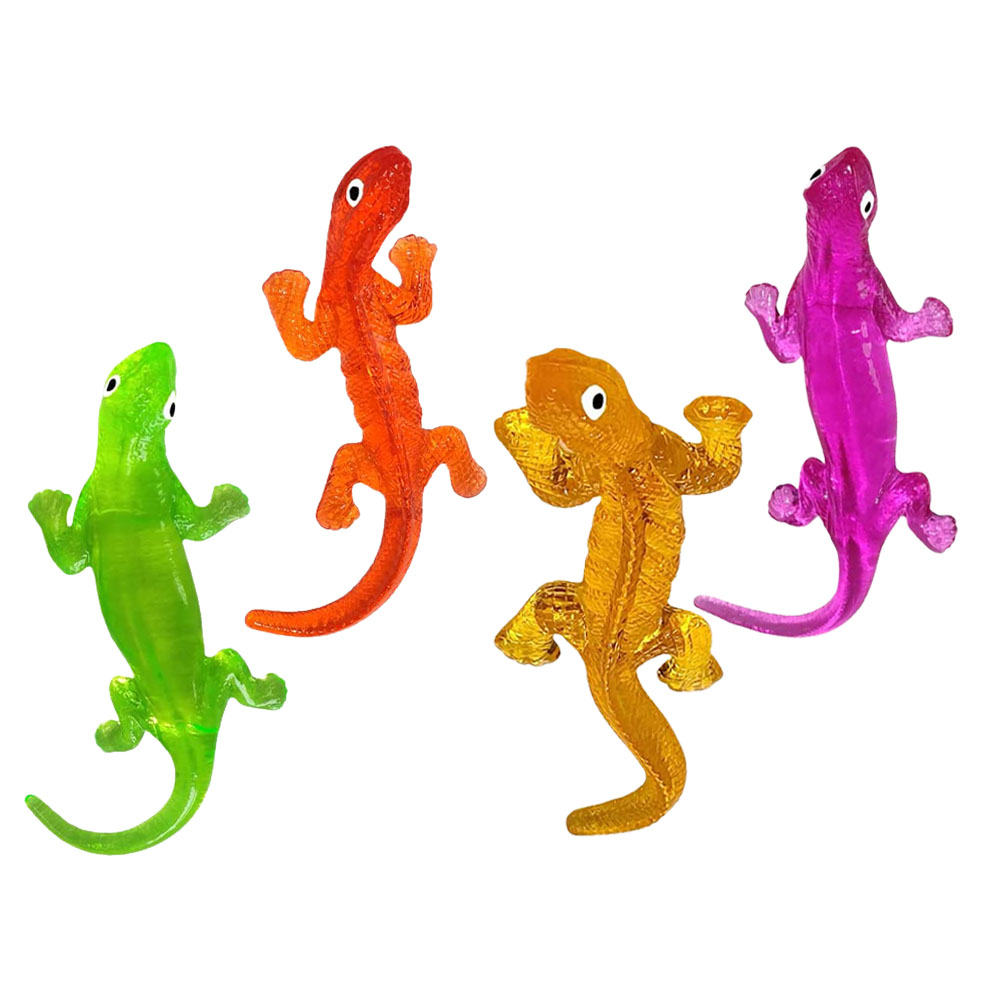 4pcs Lizard Sticky Toys Elastic Lizard Toys Sticky Lizard Toy Funny