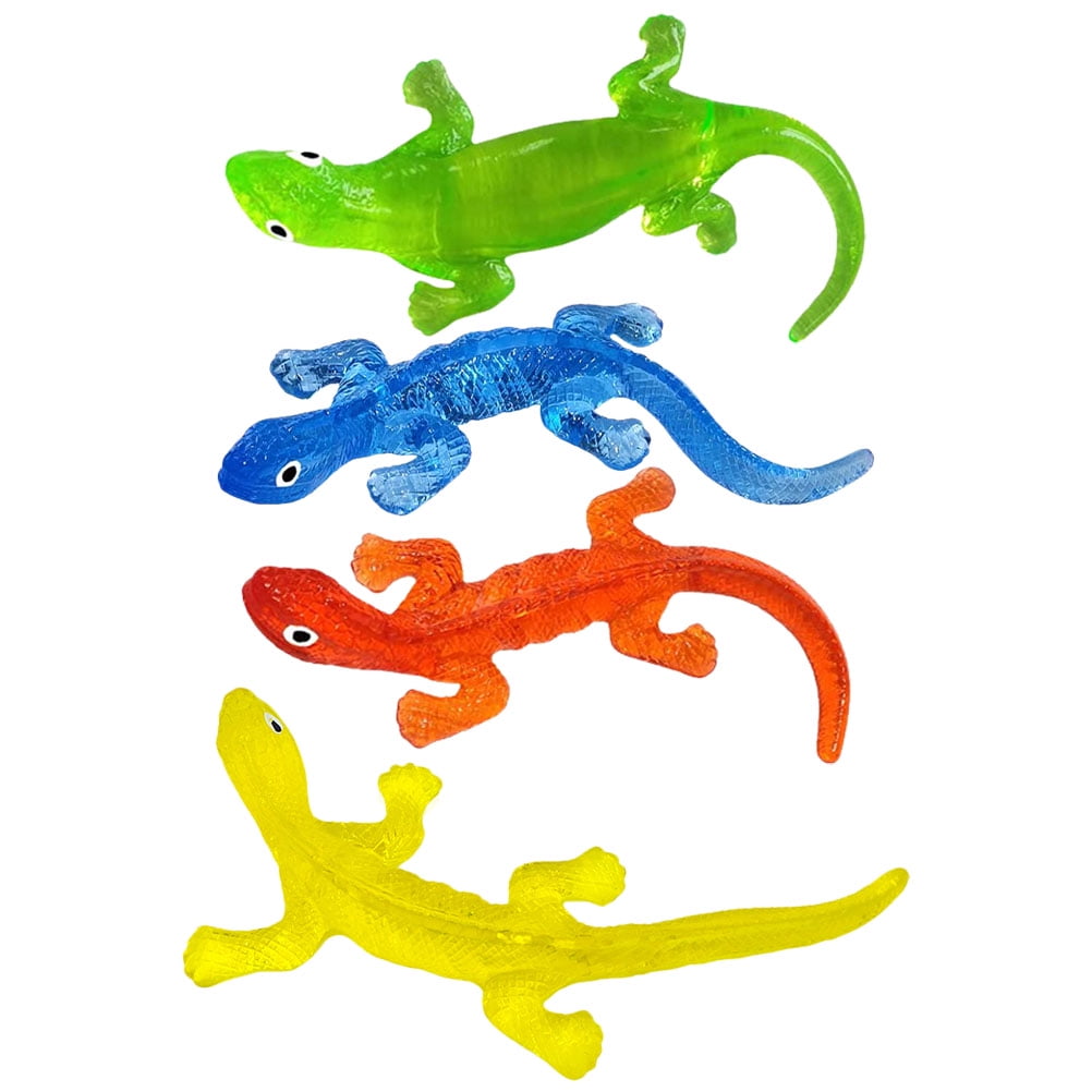 4pcs Lizard Sticky Toys Elastic Lizard Toys Sticky Lizard Toy Funny