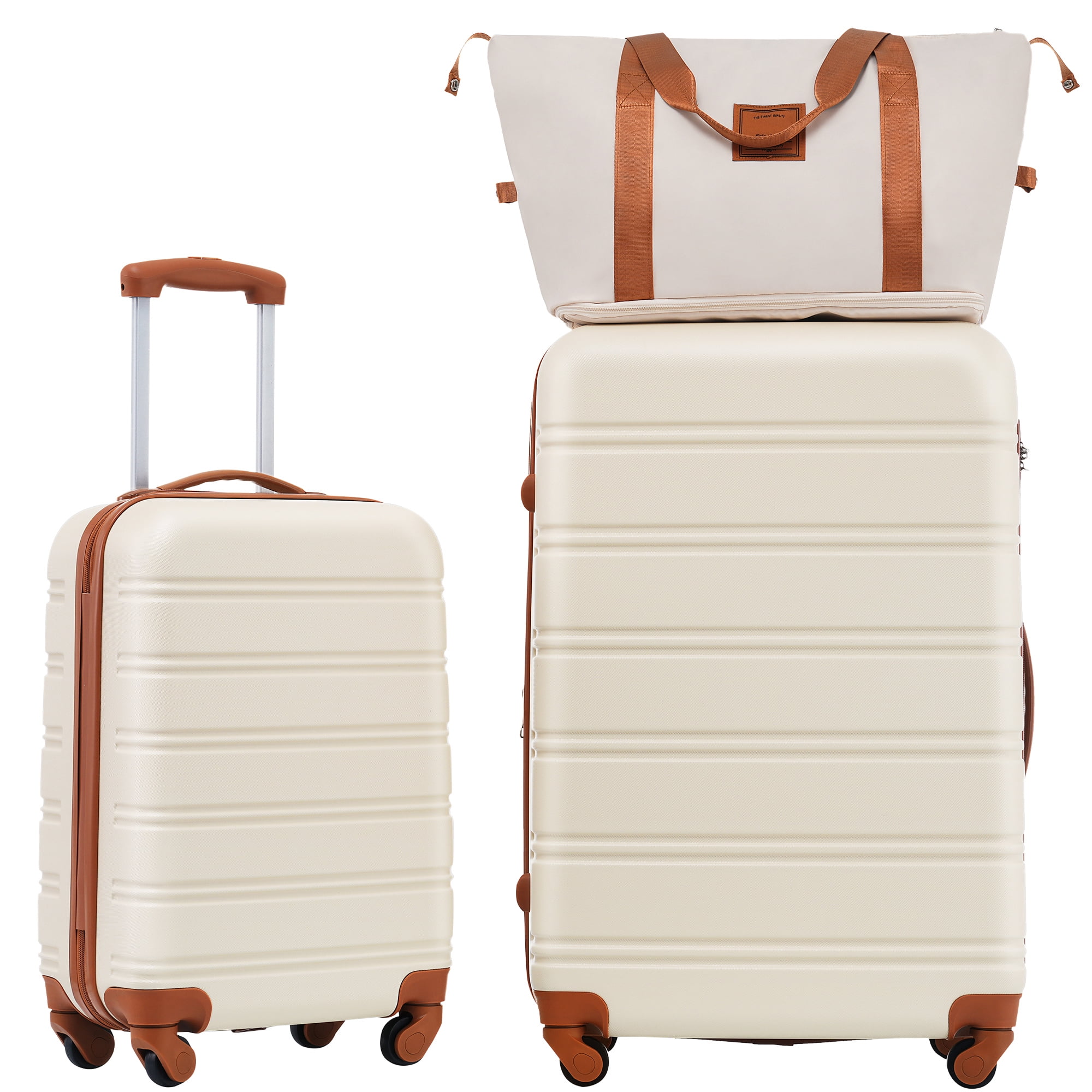 Hardshell Luggage Sets 2Pcs + Bag Spinner Suitcase with TSA Lock Lightweight Carry on Luggage 20" + 28"
