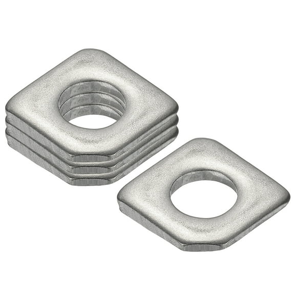 4pcs M10 Beveled Square Washers, 10x22mm Missing Angle Square Beveled Washers Bearing Strut Plate Flat Spacer 304 Stainless Steel for Bolts Wedge Shim Leveling Fastener Nut Gasket