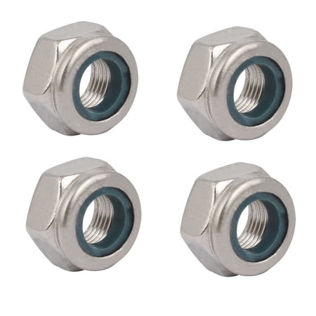 4pcs M10 x 1mm Pitch Metric Fine Thread 304 Stainless Steel Hex Lock Nuts