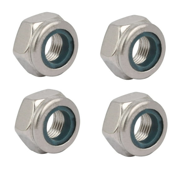 4pcs M10 x 1mm Pitch Metric Fine Thread 304 Stainless Steel Hex Lock Nuts