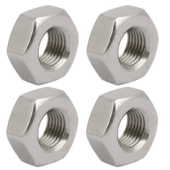 4pcs M10 x 1mm Pitch Metric Fine Thread 304 Stainless Steel Hex Nuts