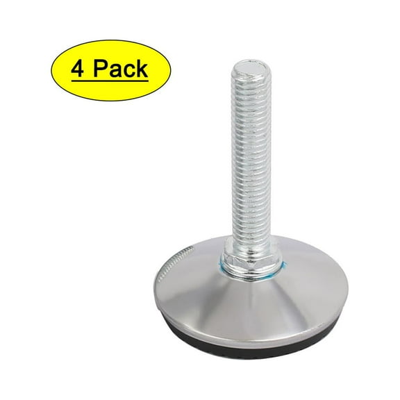 4pcs M10x50mm Threaded 50mm Dia Base Stainless Steel Adjustable Leveling Foot