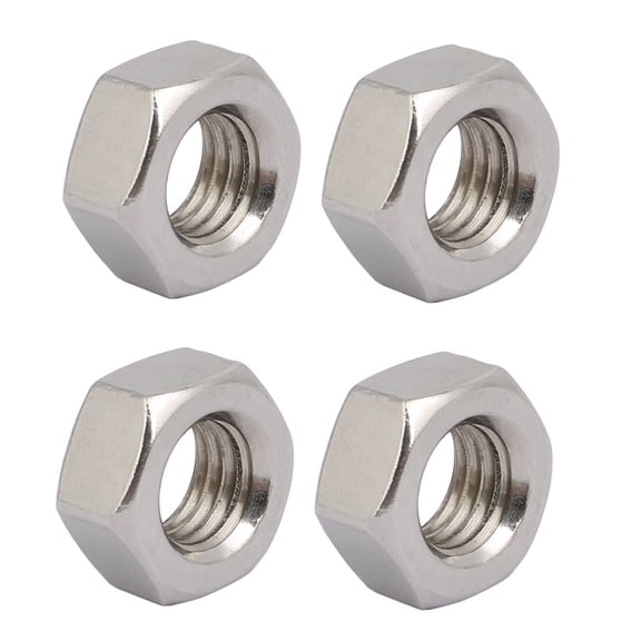 Uxcell 4 Pcs M12 x 0.07 inch Pitch Metric Thread 201 Stainless Steel Left Hand Hex Nuts for Home Office