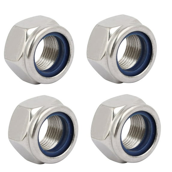 4pcs M18 x 1.5mm Pitch Metric Fine Thread 304 Stainless Steel Hex Lock Nuts